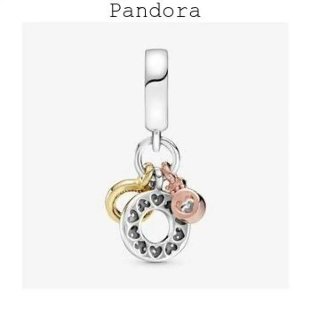 Pandora Triple Monogram & Logo Dangle Charm